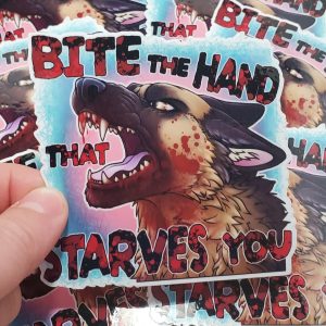 Bite The Hand That Starves You - 3.5" Sticker