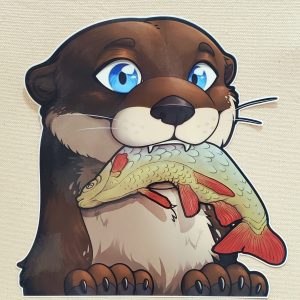 Large 8" Otter Peeker Sticker