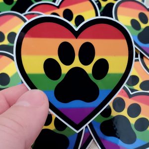 Rainbow Heart Paw Sticker